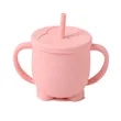 Baby Training Cup-Dual-Handle Silicone Cup With Lid | https://www.bestnamebadges.com