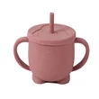 Baby Training Cup-Dual-Handle Silicone Cup With Lid | https://www.bestnamebadges.com
