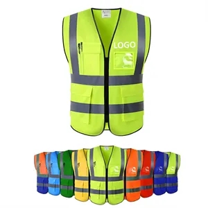 Reflective Safety Vest With 5 Pockets For High Visibility