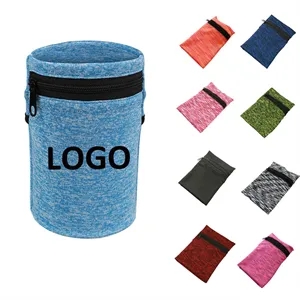 Water-Absorbent Sports Wristband With Zippered Phone Pocket