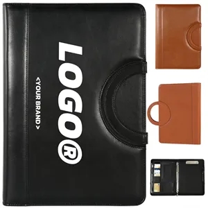 Leather Padfolio Portfolio with Hidden Handle Folder Bag