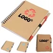 Recycled Kraft Paper Notebook With Pen And Spiral Binding | https://www.bestnamebadges.com