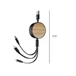 Retractable 3 in 1 Bamboo USB Charging Cable In Stock | https://www.bestnamebadges.com