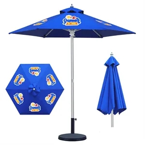 7' Heavy Duty Market Umbrella With Full Color Print