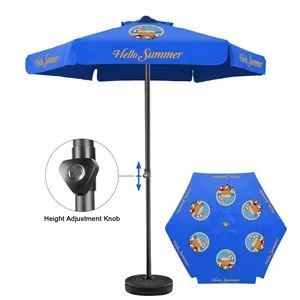 7' Heavy Duty Aluminum Market Umbrella With 6 Panels