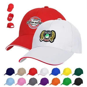 6 Panel Cotton Twill Sandwich Cap