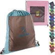 Large Front Pocket Dual Color Drawstring Backpack | https://www.bestnamebadges.com
