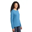 Port & Company Women's Long Sleeve Core Cotton Tee. | https://www.bestnamebadges.com