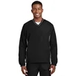 Sport-Tek Tipped V-Neck Raglan Wind Shirt. | https://www.bestnamebadges.com