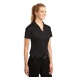 Sport-Tek Women's Dri-Mesh V-Neck Polo. | https://www.bestnamebadges.com