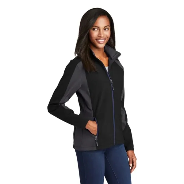 Sport-Tek Women's Colorblock Soft Shell Jacket.