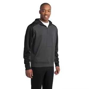 Sport-Tek Tech Fleece Colorblock 1/4-Zip Hooded Sweatshirt. | https://www.bestnamebadges.com