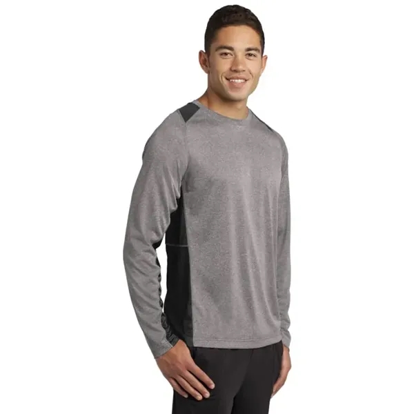 Sport-Tek Long Sleeve Heather Colorblock Contender Tee.