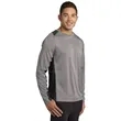Sport-Tek Long Sleeve Heather Colorblock Contender Tee. | https://www.bestnamebadges.com