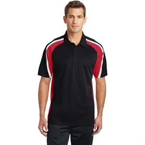 Sport-Tek Tricolor Micropique Sport-Wick Polo. | https://www.bestnamebadges.com
