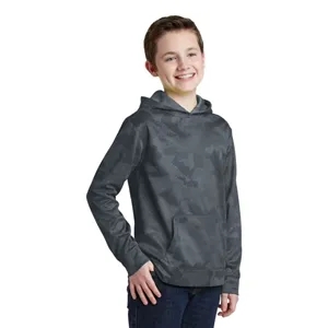 Sport-Tek Youth Sport-Wick CamoHex Fleece Hooded Pullover. | https://www.bestnamebadges.com