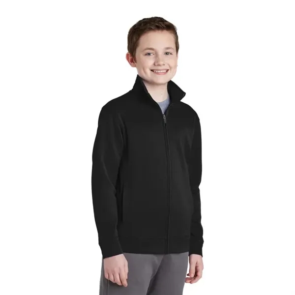 Sport-Tek Youth Sport-Wick Fleece Full-Zip Jacket.