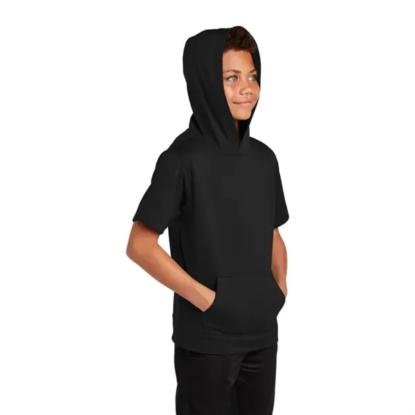 Sport-Tek Youth Sport-Wick Fleece Short Sleeve Hooded Pul...