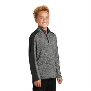 Sport-Tek Youth PosiCharge Electric Heather Colorblock 1/... | https://www.bestnamebadges.com