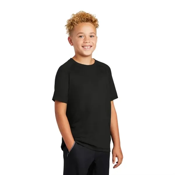 Sport-Tek Youth PosiCharge Tri-Blend Wicking Raglan Tee.