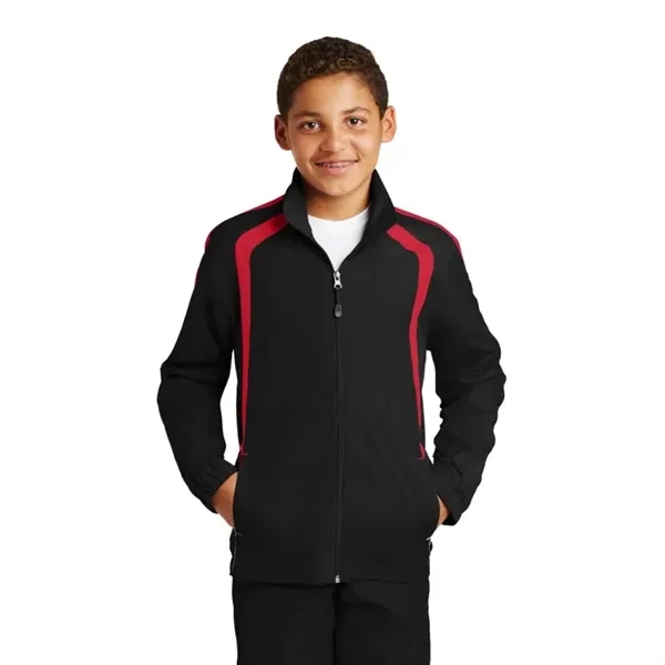 Sport-Tek Youth Colorblock Raglan Jacket.