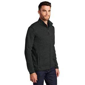 Port Authority Sweater Fleece Jacket. | https://www.bestnamebadges.com