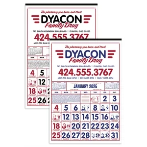 Commercial 12-Sheet Calendar | https://www.bestnamebadges.com