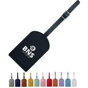 Premium PU Leather Privacy Luggage Tags with Metal Buttons