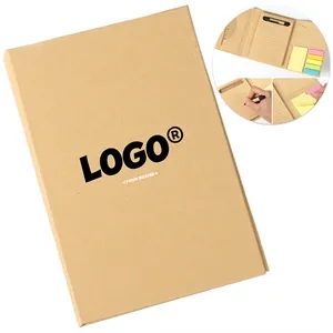 Multifunctional Kraft Paper Sticky Note Set With Pen Ruler