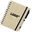 Bamboo Spiral Notebook with Elastic Band, Eco-Friendly Cover | https://www.bestnamebadges.com