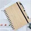 Bamboo Spiral Notebook with Elastic Band, Eco-Friendly Cover | https://www.bestnamebadges.com