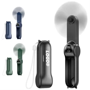 Mini Handheld Fan Power Bank and Display for Outdoor Use