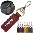 Custom PU Leather Keychain With Clip Ring For Car Gifts | https://www.bestnamebadges.com