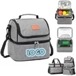 Insulated Lunch Bag With Double Compartment And Strap | https://www.bestnamebadges.com