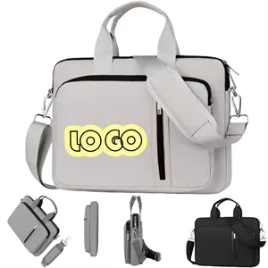 14/15/17" Shockproof Double-Layer Laptop Bag With Strap