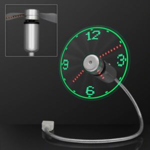 USB Powered LED Light Clock Desk Fan