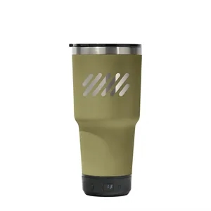 Pour Caddy 28 oz Tumbler w/ Power Bank | https://www.bestnamebadges.com
