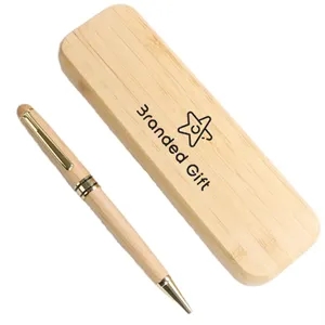 Personalized Bamboo Wood Pen & Case Set
