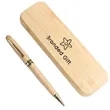 Personalized Bamboo Wood Pen & Case Set | https://www.bestnamebadges.com