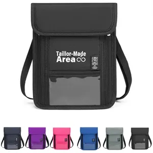 RFID Blocking Passport Holder Travel Black Neck Wallet Pouch