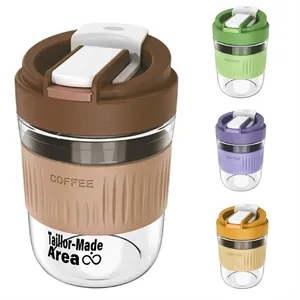 13.5Oz. Portable Mugs Straw  Travel Coffee  Glass Cups