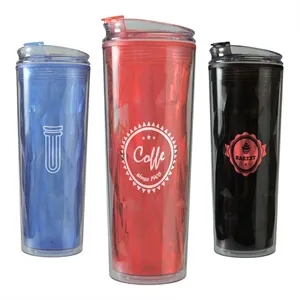 20 oz. Double Wall Acrylic Travel Mug w/ Color Matching Lids | https://www.bestnamebadges.com