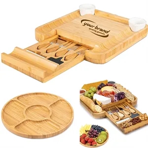 Bamboo Cheese Board Set with Fruit Tray
