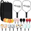 Fiberglass Pickleball Paddle Set with Balls | https://www.bestnamebadges.com