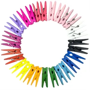 Mini Wooden Baby Tiny Clothespin Photo Holders Note Clips