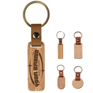 Customized Name Engraved Wooden Keychain Key Ring