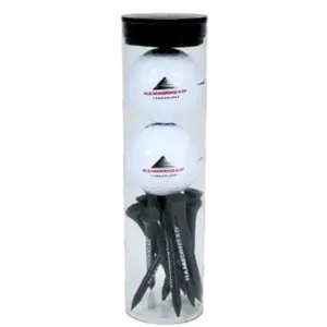 2 Ball Tube with 12 Golf Tees - Custom Imprint | https://www.bestnamebadges.com