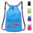 Solid Color Drawstring Backpack Leisure Travel Gym Bag | https://www.bestnamebadges.com