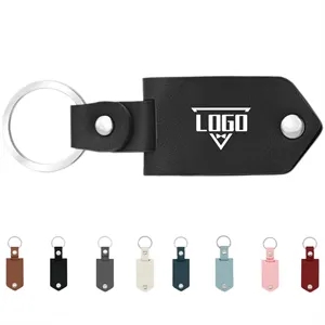 Customizable PU Leather Couple Metal Photo Frame Keychain