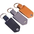 Customizable PU Leather Couple Metal Photo Frame Keychain | https://www.bestnamebadges.com